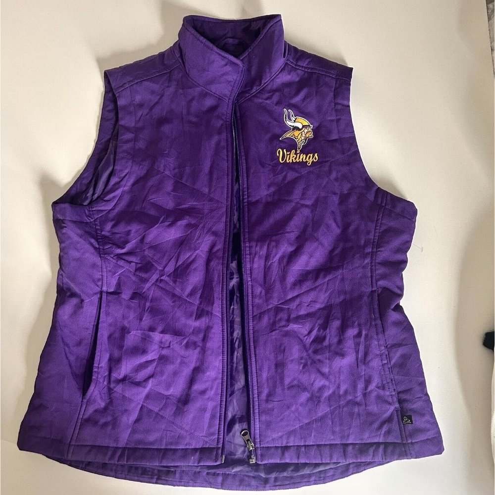 Vikings NFL Team Apparel Football Full Zip Purple Vest Mens or Womens Sleeveless